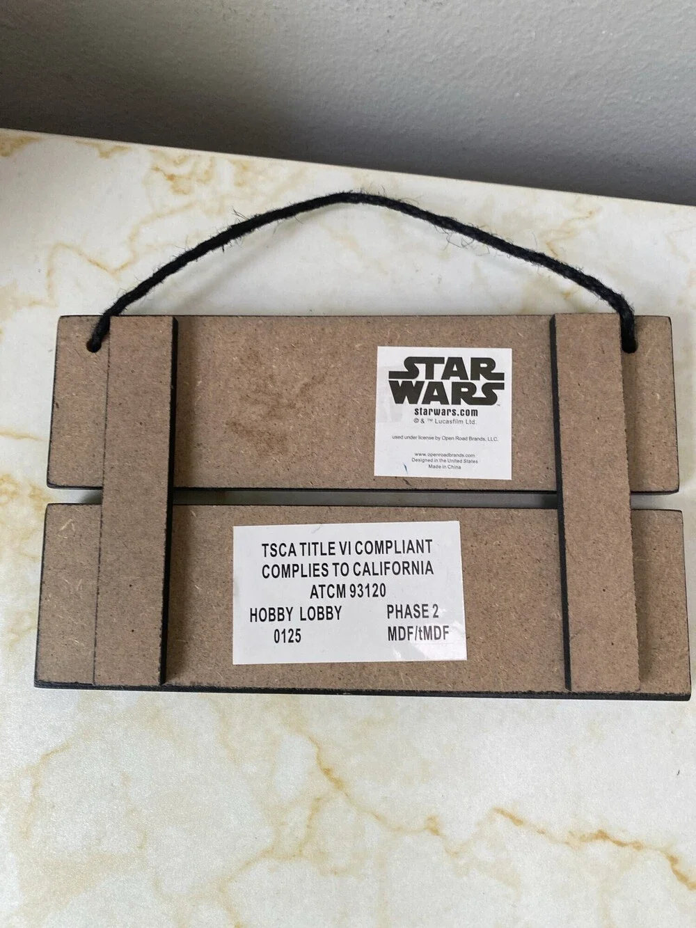 New Star Wars Jedi Master Black White Hanging Wood Sign NWT